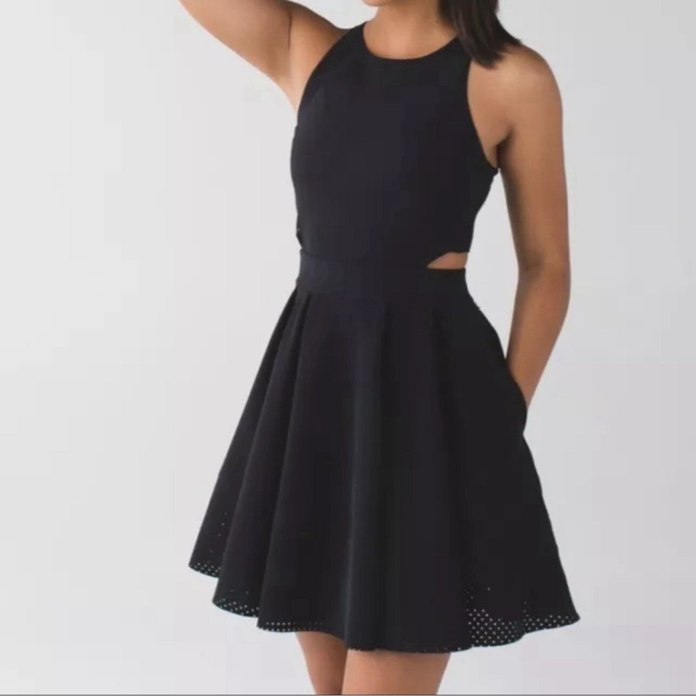 lululemon athletica Black Backless Fit-and-Flare Dress
